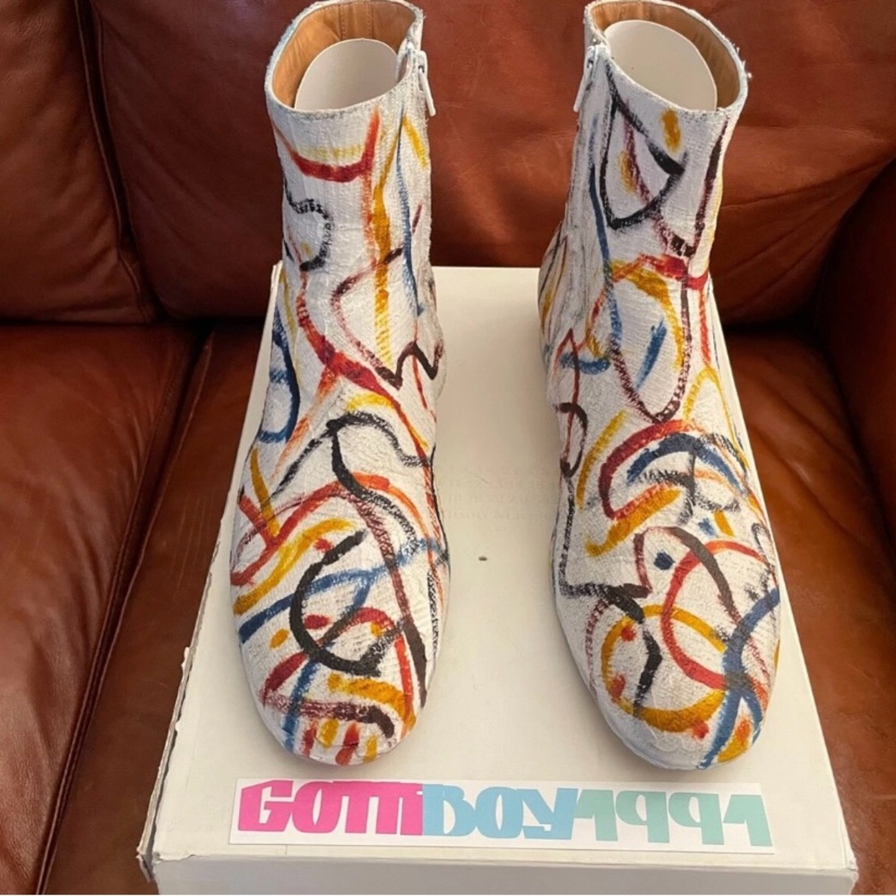 Maison Margiela Scribble Ankle Chelsea Boot S16' Tekashi 69 Rainbow Skittles - Picture 2 of 12